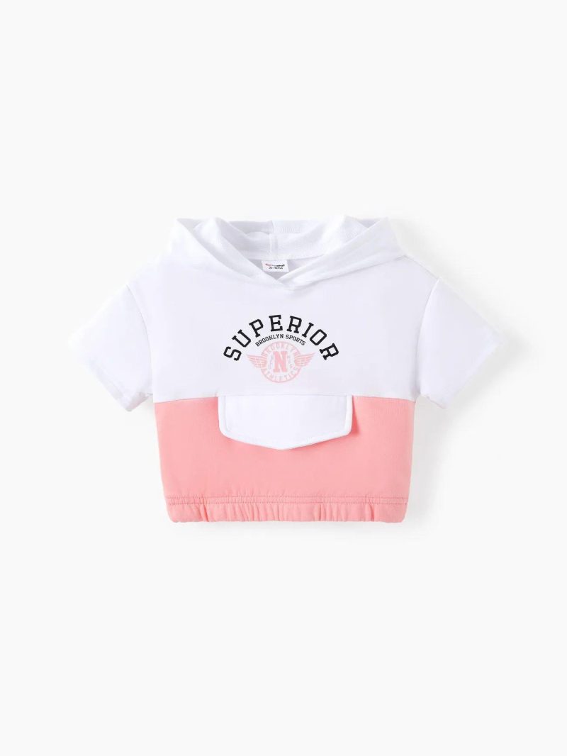 Sets | Baby Girls 2pcs Letter Print Hooded Tee and Pants Set White