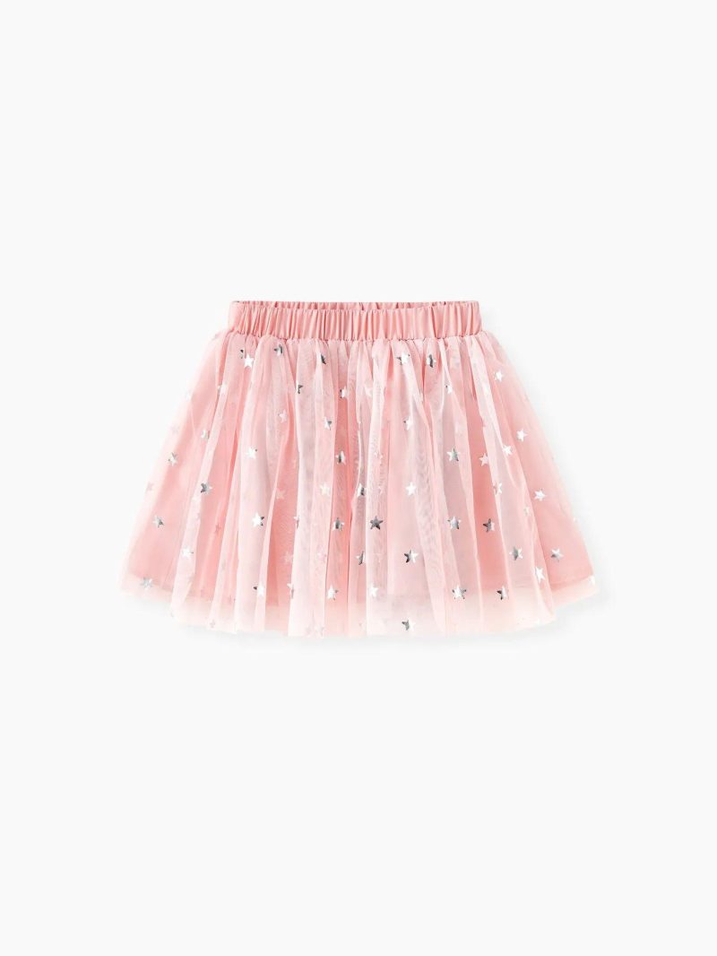 Dresses | Girls Sweet Oversized Multi-layered Stars Skirt for Girls – 100% Polyester Pink|Black