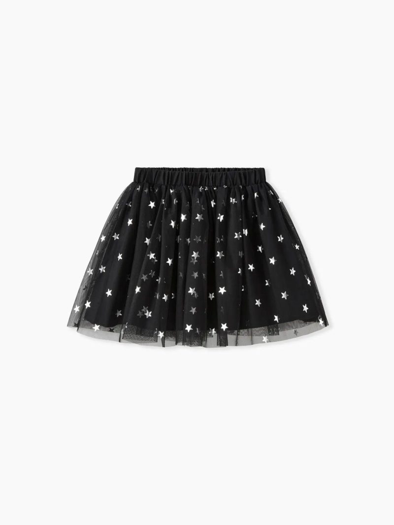 Dresses | Girls Sweet Oversized Multi-layered Stars Skirt for Girls – 100% Polyester Pink|Black