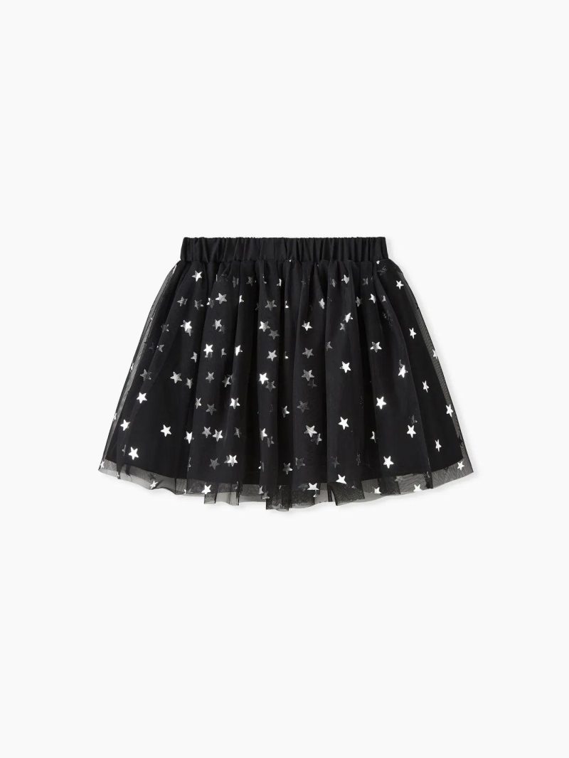 Dresses | Girls Sweet Oversized Multi-layered Stars Skirt for Girls – 100% Polyester Pink|Black