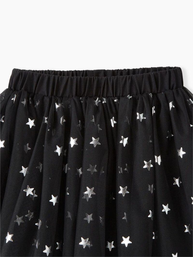 Dresses | Girls Sweet Oversized Multi-layered Stars Skirt for Girls – 100% Polyester Pink|Black