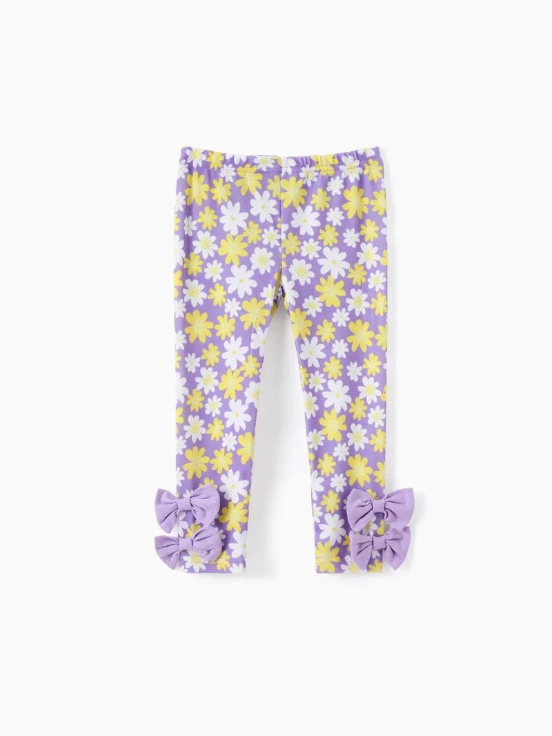 Sets | Girls|Toddler Girls 2pcs Sweet Butterfly Print Tee and Little Daisy Leggings Set Purple